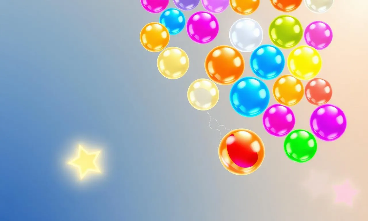 Kolorowe bąbelki z gry Bubble Shooter na pastelowym tle